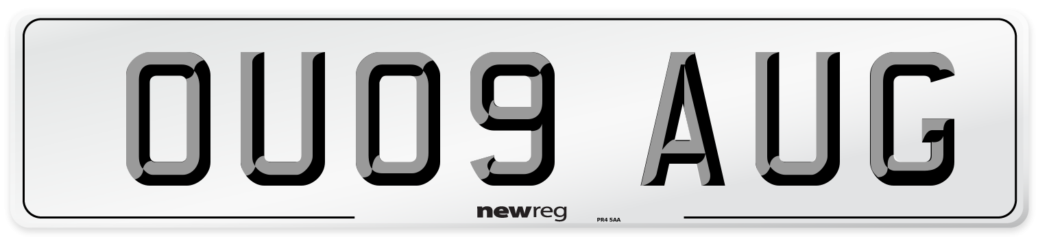 OU09 AUG Number Plate from New Reg